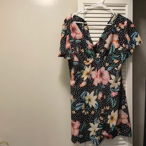 Zara multi-color polka dot romper.